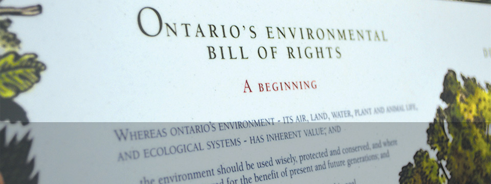 Slide: Operation of the Environmental Bill of Rights, 1993