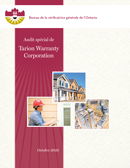 Audit spécial de Tarion Warranty Corporation